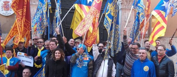 Manifestazione davanti al Consolato spagnolo a Verona. - Sputnik Moldova-România