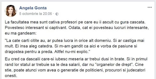 Postare Angela Gonța, captură ecran Postare Angela Gonța, captură ecran - Sputnik Moldova-România