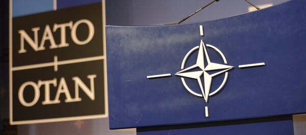Трибуна в зале для пресс-конференций штаб-квартиры НАТО - Sputnik Молдова