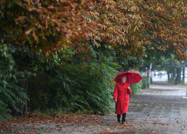 Женщина во время дождя на улице Берлина - Sputnik Молдова
