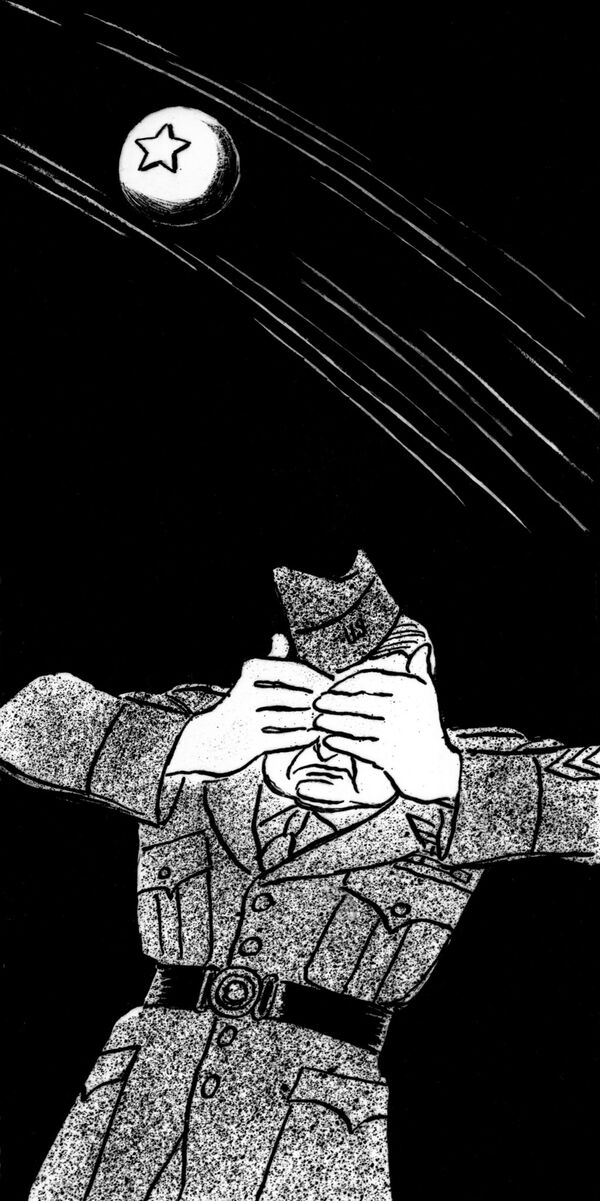 Репродукция рисунка (газета Вечерняя Москва от 9 октября 1957 года) художника-карикатуриста Бориса Лео Ничего поразительного в этом я не вижу - Sputnik Молдова