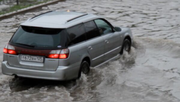 Тайфун Гони накрыл Владивосток: машины в потоках воды и поваленные деревья - Sputnik Молдова