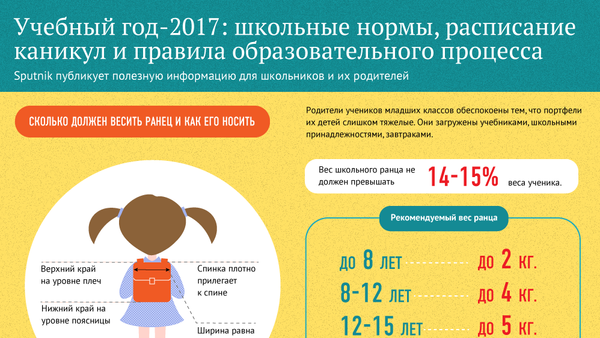 Учебный год-2017: школьные нормы, расписание каникул и правила образовательного процесса - Sputnik Молдова