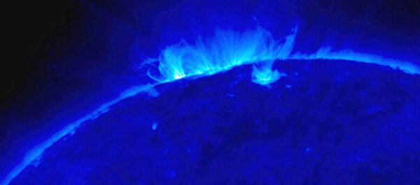 Приближенный снимок магнитной активности на поверхности Солнца Приближенный снимок магнитной активности на поверхности Солнца - Sputnik Молдова