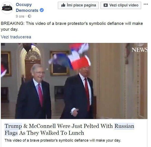 La ieșirea din Congres Donald Trump este bombardat cu mici steaguri ruse La ieșirea din Congres Donald Trump este bombardat cu mici steaguri ruse - Sputnik Moldova-România