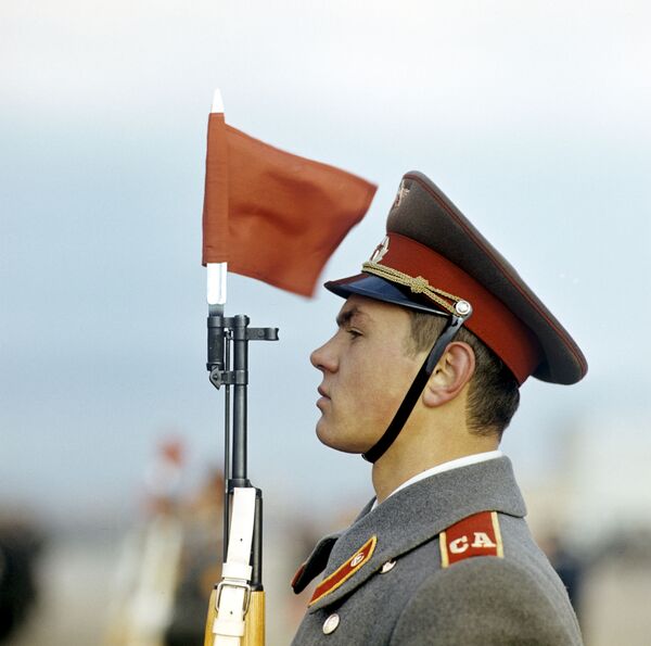 Линейный на военном параде в День празднования годовщины Великой Октябрьской социалистической революции на Красной площади, 1980 год - Sputnik Молдова