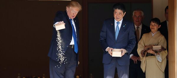 Donald Trump și Shinzo Abe - Sputnik Moldova-România