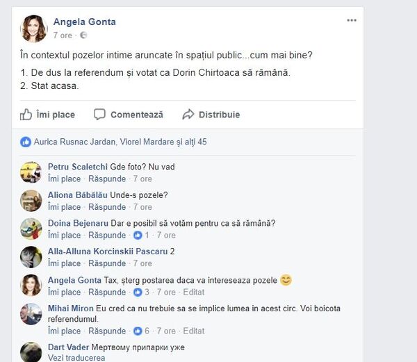 Postare Angela Gonța, captura ecran Postare Angela Gonța, captura ecran - Sputnik Moldova