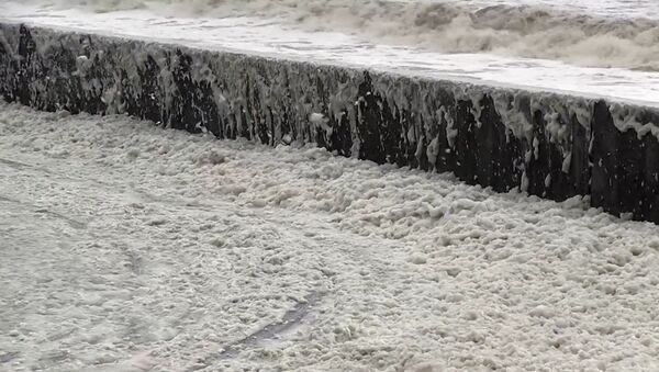 Похожая на снег морская пена накрыла побережье в Англии - Sputnik Молдова