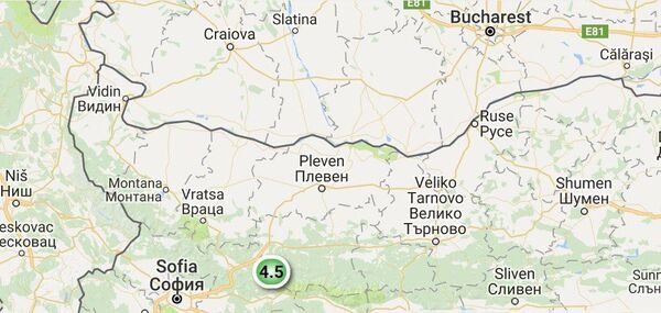 Cutremur in Bulgaria, harta, captura ecran Cutremur in Bulgaria, harta, captura ecran - Sputnik Moldova-România