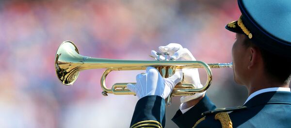 Военнослужащий оркестра Народно-освободительной армии Китая на военном параде по случаю 70-летия окончания Второй мировой войны Военнослужащий оркестра Народно-освободительной армии Китая на военном параде по случаю 70-летия окончания Второй мировой войны - Sputnik Молдова