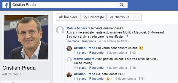 Comentarii la postarea lui Cristian Preda, captură ecran Comentarii la postarea lui Cristian Preda, captură ecran - Sputnik Moldova-România