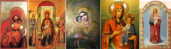 Иконы (слева направо): Милостивая, Акафистная, Взыскание погибших, Иверская, Благодатное небо. Иконы (слева направо): Милостивая, Акафистная, Взыскание погибших, Иверская, Благодатное небо. - Sputnik Молдова