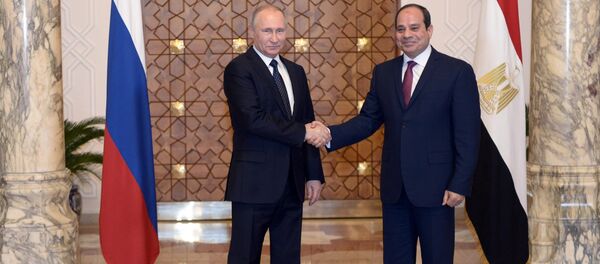 President of the Arab Republic of Egypt Abdel Fattah el-Sisi (right) and President of the Russian Federation Vladimir Putin at the meeting in Cairo - Sputnik Moldova