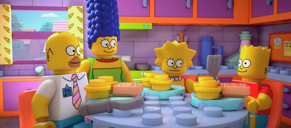 This image released by FOX shows characters from the animated series, The Simpsons, from left, Homer, Marge, Lisa and Bart, as Lego figures - Sputnik Moldova-România