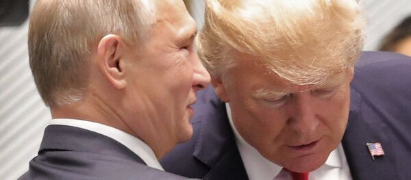 Russian President Vladimir Putin and US President Donald Trump, right, are seen here ahead of the first working meeting of the Asia-Pacific Economic Cooperation leaders - Sputnik Moldova
