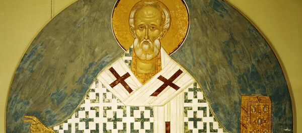 Николай Мирликийский. Фреска Ферапонтова монастыря - Sputnik Молдова