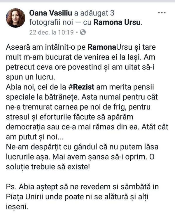 Postare Oana Vasiliu, captură ecran Postare Oana Vasiliu, captură ecran - Sputnik Moldova-România