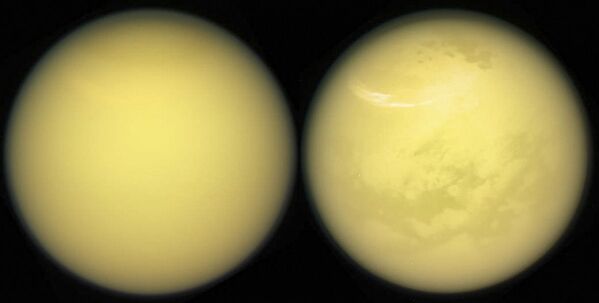 Изображение Титана, спутника Сатурна, сделанное космическим аппаратом НАСА Кассини - Sputnik Молдова