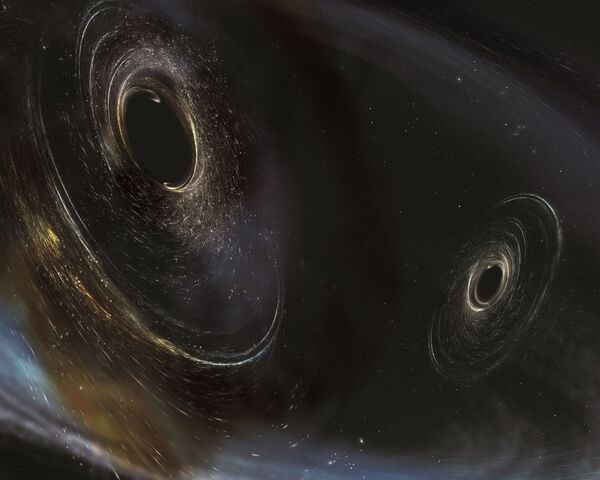 Художественное представление черных дыр, находящихся в 3 миллиардах световых лет от Земли - Sputnik Молдова