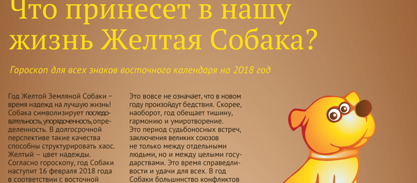 Что принесет в нашу жизнь желтая собака - Sputnik Молдова