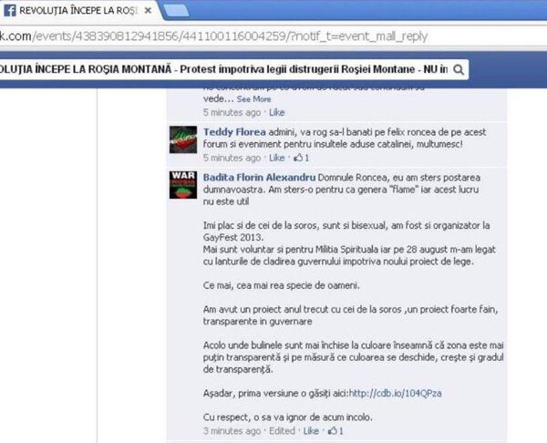 Comentarii Facebook, captură ecran Comentarii Facebook, captură ecran - Sputnik Moldova-România