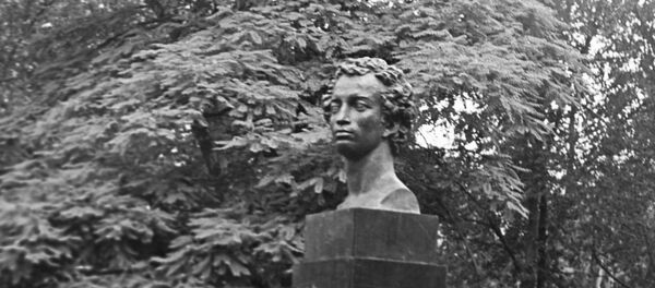 Бронзовый бюст Александра Пушкина работы скульптора М. Аникушина в Доме-музее поэта - Sputnik Молдова