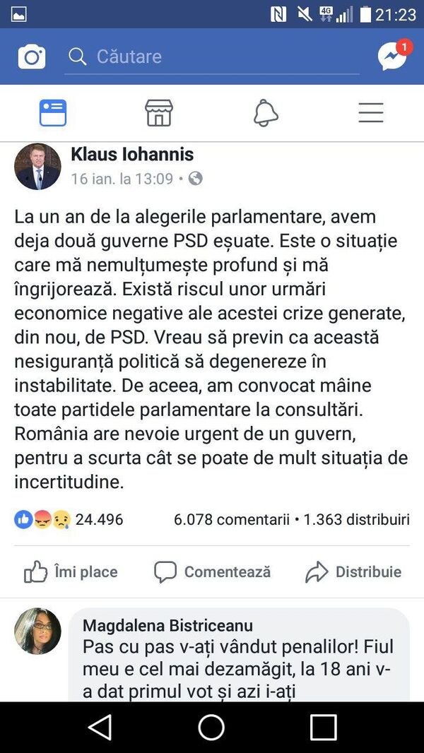 Postare klaus Iohannis, captură ecran Postare klaus Iohannis, captură ecran - Sputnik Moldova-România