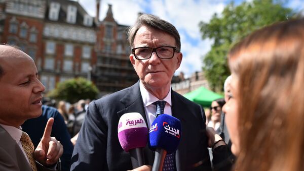 Former Labour politician Peter Mandelson reacts as he is interviewed by media near the Houses of Parliament in London on June 24, 2016 after Britain voted to leave the European Union (EU) - Sputnik Moldova-România