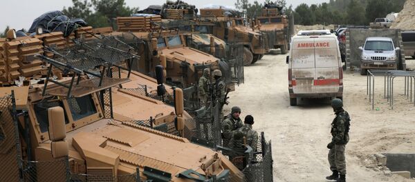 Turkish forces are seen near Mount Barsaya, northeast of Afrin, Syria January 22,2018 - Sputnik Moldova-România