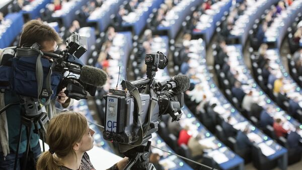 Journalists at work in the European Parliament in Strasbourg - Sputnik Moldova-România