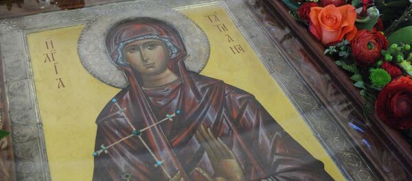 Икона святой мученицы Татианы в домовом храме Московского государственного университета Икона святой мученицы Татианы в домовом храме Московского государственного университета - Sputnik Moldova