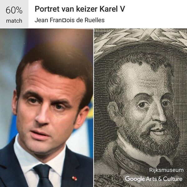 Президент Франции Эммануэль Макрон и император Священной Римской империи Карл V Президент Франции Эммануэль Макрон и император Священной Римской империи Карл V - Sputnik Молдова