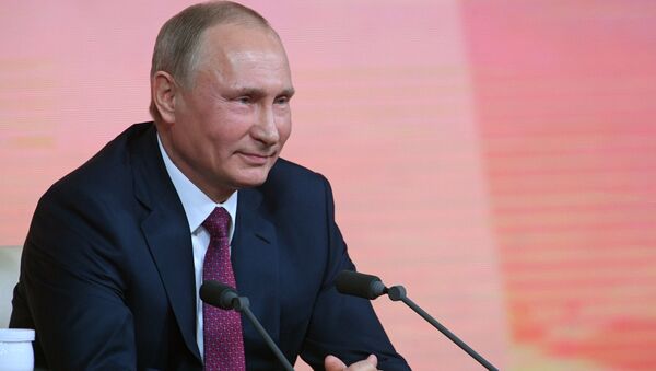 Russian President Vladimir Putin at his annual question and answer session - Sputnik Moldova-România