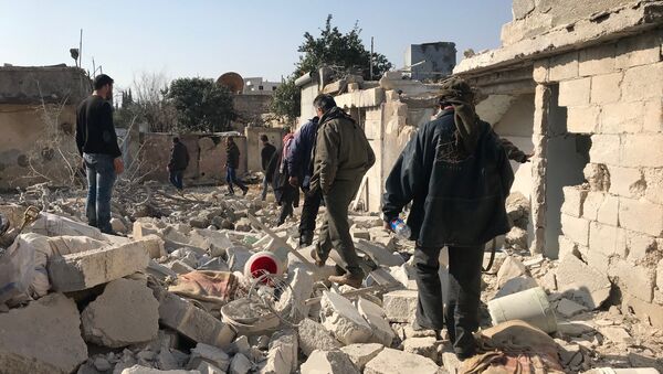 Jenderes village in Afrin Canton in the north of Syria after aircraft and artillery shelling by the Turkish Armed Forces - Sputnik Moldova-România