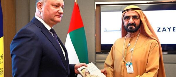 Președintele Republicii Moldova, Igor Dodon și Altețea Sa Șeicul Mohammed bin Rashid Al-Maktoum - Sputnik Moldova