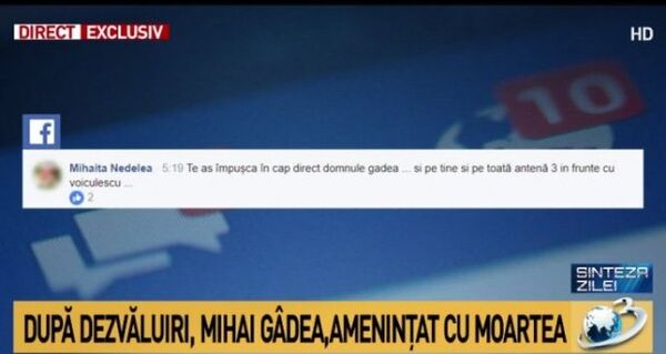 Mihai Gâdea, amenințat cu moartea Mihai Gâdea, amenințat cu moartea - Sputnik Moldova-România