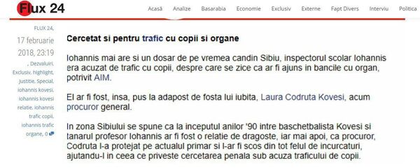 Articol despre Iohannis, captură ecran Articol despre Iohannis, captură ecran - Sputnik Moldova