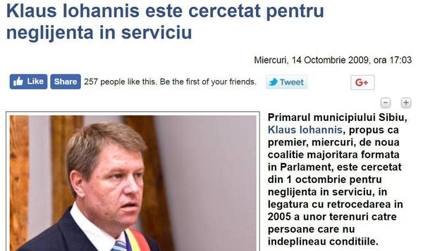 Articol despre Klaus Iohannis, captură ecran Articol despre Klaus Iohannis, captură ecran - Sputnik Moldova