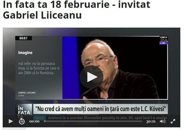 Gabriel Liiceanu despre Kovesi, captură ecran Gabriel Liiceanu despre Kovesi, captură ecran - Sputnik Moldova-România