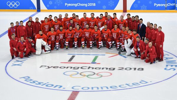 2018 Winter Olympics. Russia's hockey team's group photo session - Sputnik Moldova-România