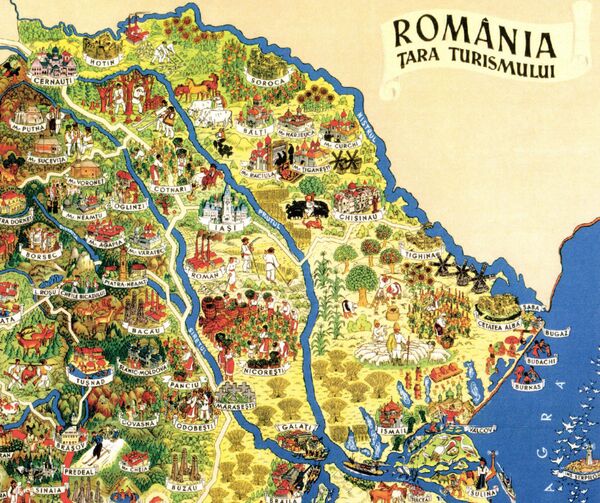 Фрагмент карты Румынии 30-х годов ХХ века - Sputnik Молдова