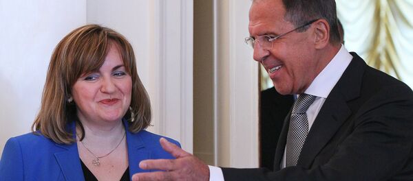 Встреча глав МИД России и Молдавии С.Лаврова и Н.Герман, Serghei Lavrov şi Natalia Gherman - Sputnik Moldova