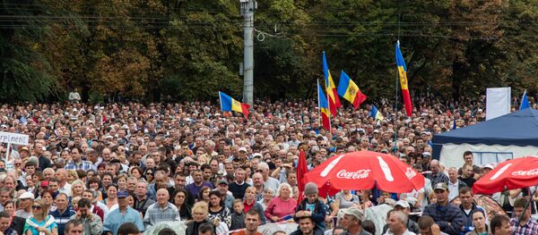Организаторы митинга повторили, что видя современную Молдову в ЕС. Организаторы митинга повторили, что видя современную Молдову в ЕС. - Sputnik Молдова