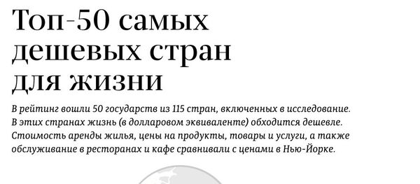 Топ - 50 самых дешевых стран для жизни - Sputnik Молдова