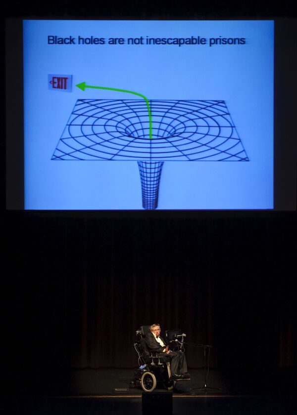 Британский ученый Стивен Хокинг во время лекции про Черные дыры в Техасе, США - Sputnik Молдова