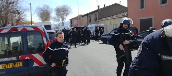 Police attend an incident in Trebes, southern France - Sputnik Moldova-România