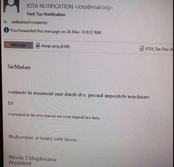 Notificare ANAF - Sputnik Moldova-România