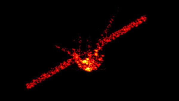 China's falling space station Tiangong-1 can be seen in this radar image from the Fraunhofer Institute for High Frequency Physics and Radar Techniques near Bonn, Germany - Sputnik Moldova-România