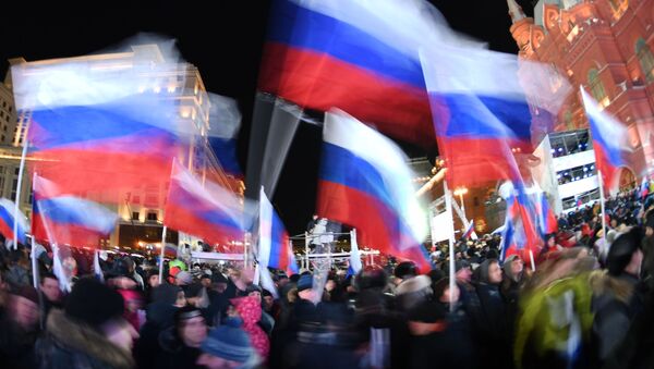 Митинг-концерт в Москве, посвященный годовщине воссоединения Крыма с Россией - Sputnik Moldova